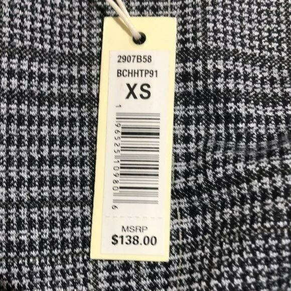 Max Studio XS Sheath Dress Gray Plaid Short Sleeve - Picture 8 of 8